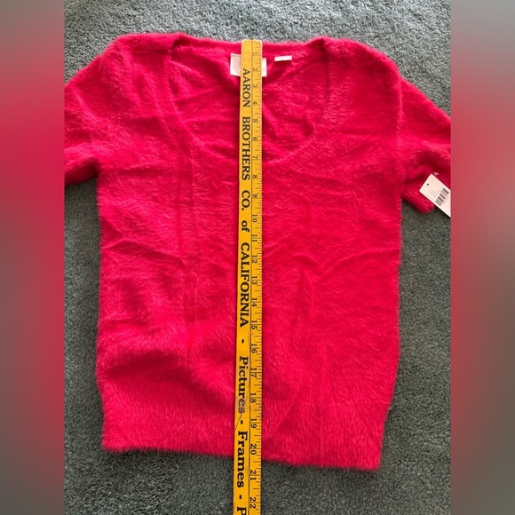 NWT Maeve Rona Eyelash Short Sleeve Sweater Tee in Red Size XS - Picture 10 of 10